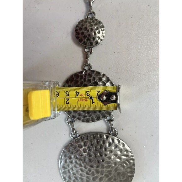 No Boundaries Women's Silver Tone Hammered Metal Belly Link Chain Waist Belt S/M - Picture 4 of 5